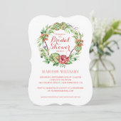 ヴィンテージフローラ結婚の多汁性|ブライダルシャワー 招待状 (スタンド正面)