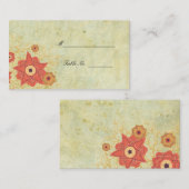 ヴィンテージフローラ結婚の座席プレイスカード プレイスカード (正面/裏面)