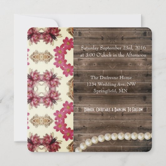 ヴィンテージフローラ結婚の発願の更新招待状 招待状 (裏面)