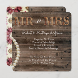 ヴィンテージフローラ結婚の発願の更新招待状 招待状