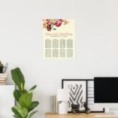 ヴィンテージフローラ結婚の8テーブルの座席表 ポスター (ホームオフィス)