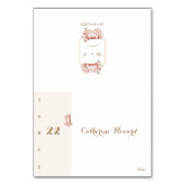 ヴィンテージフローラ結婚アールヌーボー座席表 テーブルナンバー (正面)