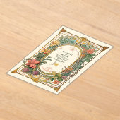 ヴィンテージフローラ結婚アールヌーボー アクリル招待状 (レイダウン)