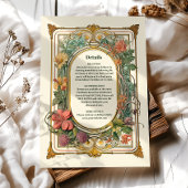 ヴィンテージフローラ結婚アールヌーボー エンクロージャーカード