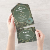 ヴィンテージフローラ結婚アールヌーボー オールインワン招待状 (貼ってはがせる)