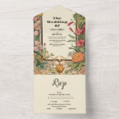 ヴィンテージフローラ結婚アールヌーボー オールインワン招待状 (内側)