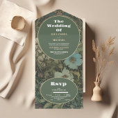 ヴィンテージフローラ結婚アールヌーボー オールインワン招待状