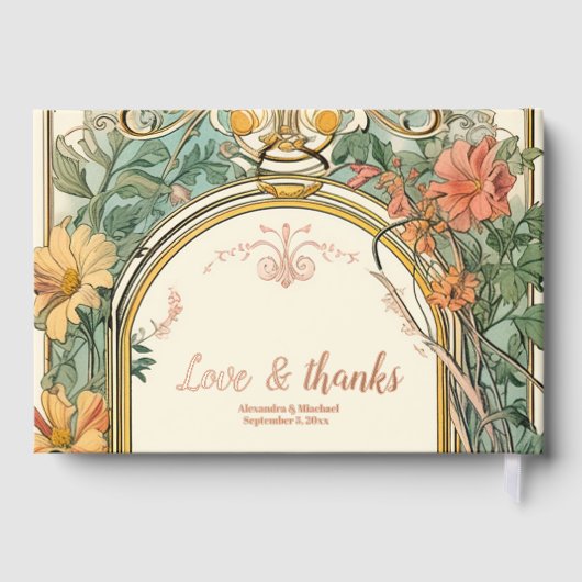 ヴィンテージフローラ結婚アールヌーボー ゲストブック (裏面)