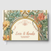 ヴィンテージフローラ結婚アールヌーボー ゲストブック (正面)