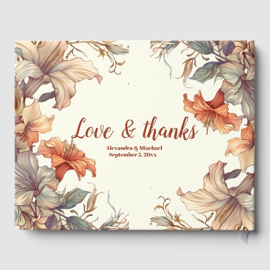 ヴィンテージフローラ結婚アールヌーボー ゲストブック (裏面)