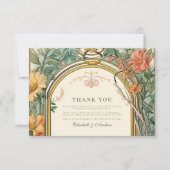 ヴィンテージフローラ結婚アールヌーボー サンキューカード (正面)