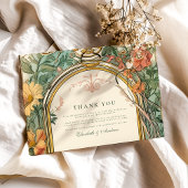 ヴィンテージフローラ結婚アールヌーボー サンキューカード