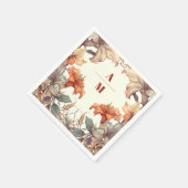 ヴィンテージフローラ結婚アールヌーボー スタンダードカクテルナプキン (角)