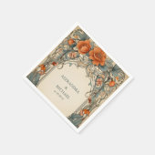 ヴィンテージフローラ結婚アールヌーボー スタンダードカクテルナプキン (角)