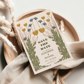 ヴィンテージフローラ結婚アールヌーボー セーブザデート