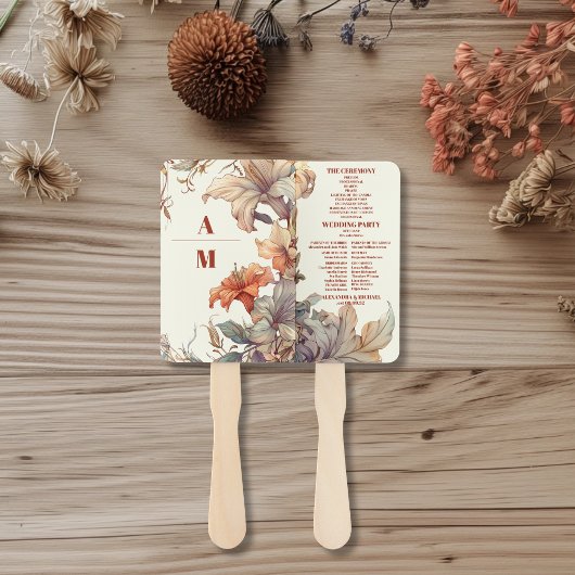 ヴィンテージフローラ結婚アールヌーボー ハンドファン