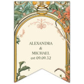 ヴィンテージフローラ結婚アールヌーボー バンティングフラッグ (第2の旗)