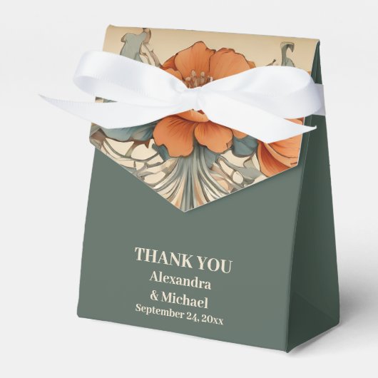 ヴィンテージフローラ結婚アールヌーボー フェイバーボックス (正面サイド)