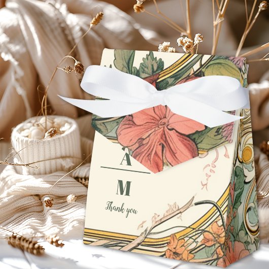 ヴィンテージフローラ結婚アールヌーボー フェイバーボックス