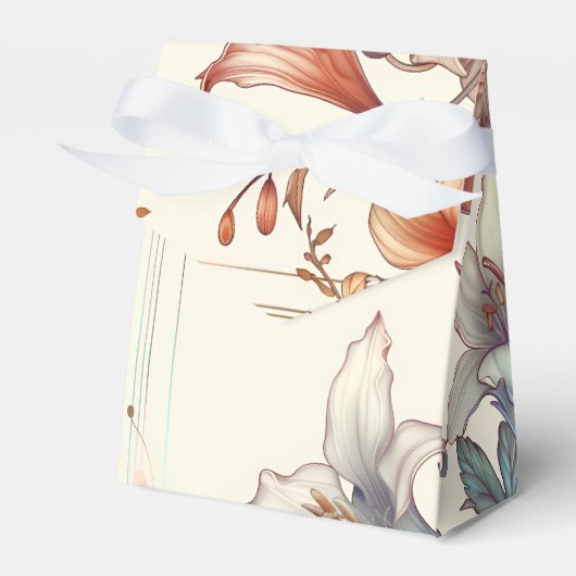 ヴィンテージフローラ結婚アールヌーボー フェイバーボックス (正面サイド)