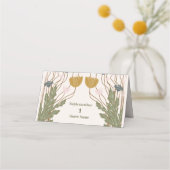 ヴィンテージフローラ結婚アールヌーボー プレイスカード (正面)