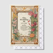 ヴィンテージフローラ結婚アールヌーボー ベラム紙招待状 (オフセット (招待状))