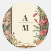 ヴィンテージフローラ結婚アールヌーボー ラウンドシール (正面)