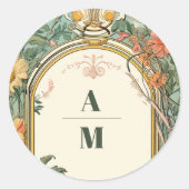 ヴィンテージフローラ結婚アールヌーボー ラウンドシール (正面)