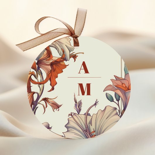 ヴィンテージフローラ結婚アールヌーボー ラウンドシール