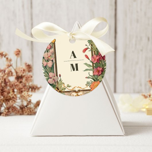 ヴィンテージフローラ結婚アールヌーボー ラウンドシール