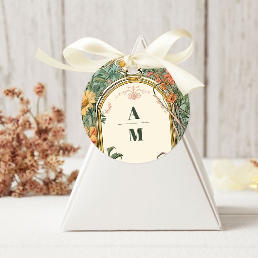 ヴィンテージフローラ結婚アールヌーボー ラウンドシール