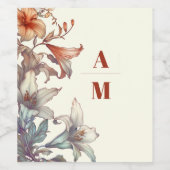 ヴィンテージフローラ結婚アールヌーボー ワインラベル (シングルラベル)