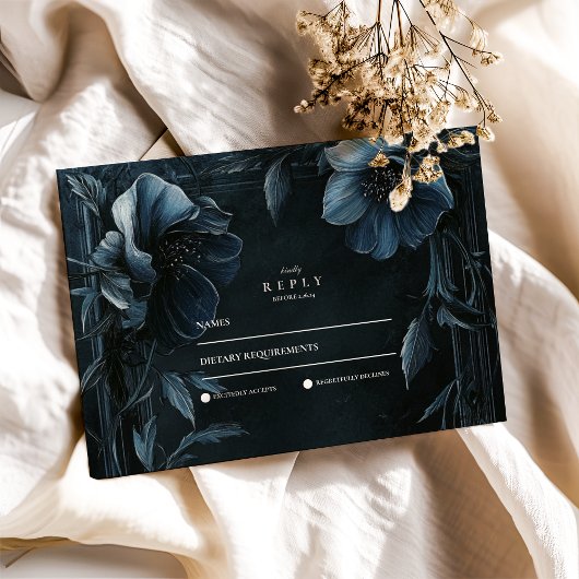 ヴィンテージフローラ結婚アールヌーボー 出欠カード