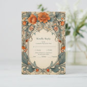 ヴィンテージフローラ結婚アールヌーボー 出欠カード (スタンド正面)