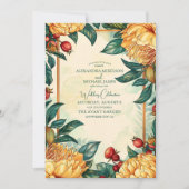 ヴィンテージフローラ結婚アールヌーボー 招待状 (正面)