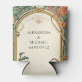 ヴィンテージフローラ結婚アールヌーボー 缶クーラー (正面)