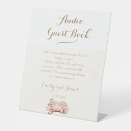 ヴィンテージフローラ結婚オーナメントのゲストブック 台座サイン