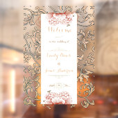 ヴィンテージフローラ結婚オーナメントの巻き戻し可能バナー ウィンドウサイン (シート2)