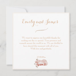 ヴィンテージフローラ結婚オーナメント サンキューカード