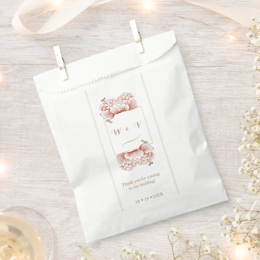 ヴィンテージフローラ結婚クラシック フェイバーバッグ (クリップ留めされた状態)