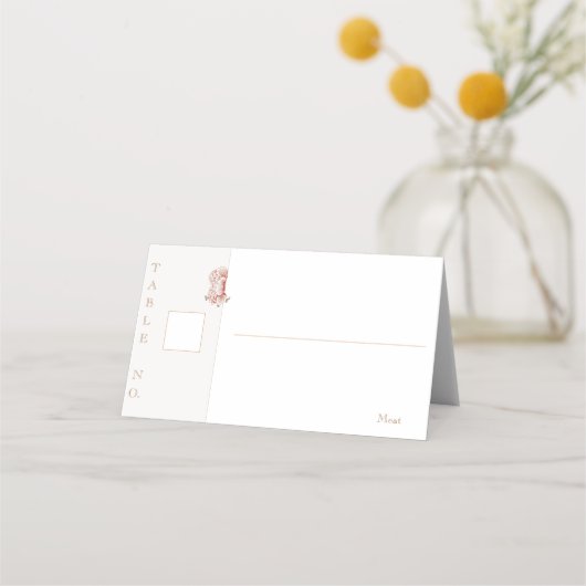 ヴィンテージフローラ結婚クラシック プレイスカード (正面)