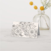 ヴィンテージフローラ結婚クリーム プレイスカード (裏面)