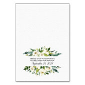 ヴィンテージフローラ結婚グリーンカード テーブルナンバー (裏面)