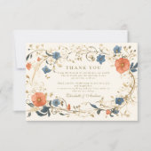 ヴィンテージフローラ結婚シダ サンキューカード (正面)