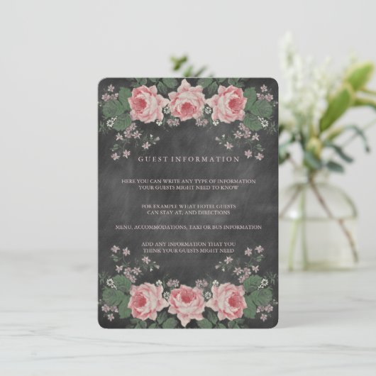 ヴィンテージフローラ結婚シャルボード挿入カード エンクロージャーカード (スタンド正面)