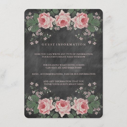 ヴィンテージフローラ結婚シャルボード挿入カード エンクロージャーカード (正面)