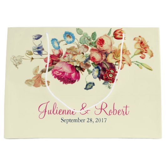 ヴィンテージフローラ結婚ズサンキュー抱き枕 ラージペーパーバッグ (正面)