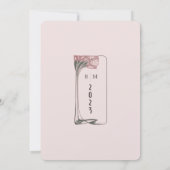 ヴィンテージフローラ結婚ズダスティバラセージ 招待状 (裏面)