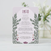 ヴィンテージフローラ結婚ズ情報カードラベンダーオリーブ 招待状 (スタンド正面)