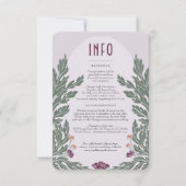 ヴィンテージフローラ結婚ズ情報カードラベンダーオリーブ 招待状 (正面)